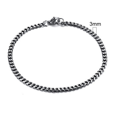 Vnox 3-11mm Chunky Miami Curb Chain Narukvica za muškarce, Kubanski lančić od nehrđajućeg čelika Narukvica Klasični Punk teški muški nakit