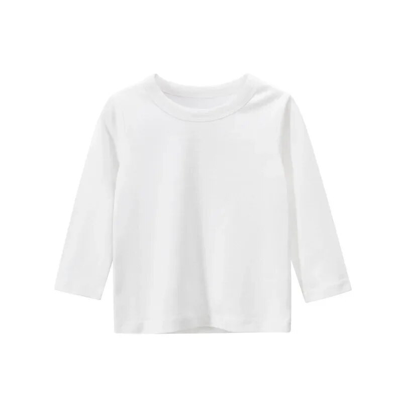 Gyerekruhák Fiúk 6 éves Lányok Póló Gyerekek Tavaszi őszi tömör pamut hosszú ujjú ing felsők 3 4 7 8 10 12