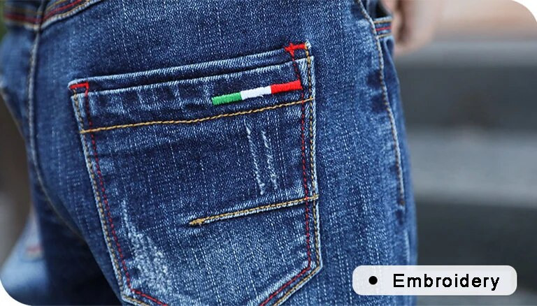 DIIMUU Gyerekruházat Fiúk Gyerekek Egyenes farmernadrágok Tavaszi őszi hosszúnadrágok Tizenéves Baba Alkalmi Straight Nadrágok