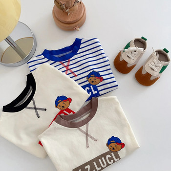 Βρεφικά κορίτσια Αγόρια Μακρυμάνικο μπλουζάκι Παιδική στάμπα κινουμένων σχεδίων Top Tees 2023 Άνοιξη Φθινόπωρο με πάτο Παιδικά βαμβακερά ρούχα casual