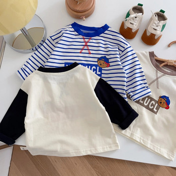Βρεφικά κορίτσια Αγόρια Μακρυμάνικο μπλουζάκι Παιδική στάμπα κινουμένων σχεδίων Top Tees 2023 Άνοιξη Φθινόπωρο με πάτο Παιδικά βαμβακερά ρούχα casual