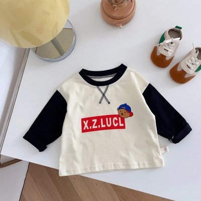 Βρεφικά κορίτσια Αγόρια Μακρυμάνικο μπλουζάκι Παιδική στάμπα κινουμένων σχεδίων Top Tees 2023 Άνοιξη Φθινόπωρο με πάτο Παιδικά βαμβακερά ρούχα casual