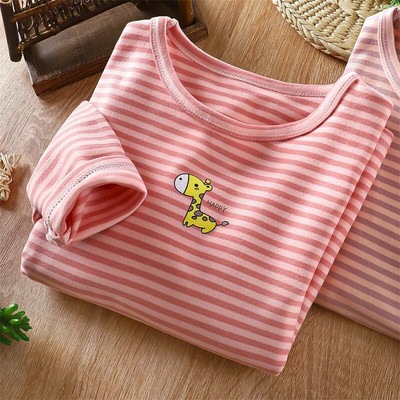 Tricou pentru copii de primăvară, toamnă, cu dungi, cu gât înalt, cu mânecă lungă, tricou, pentru băieți, fete, desene animate, ocazional, tricou pentru copii, pulover