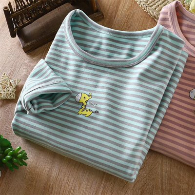 Tricou pentru copii de primăvară, toamnă, cu dungi, cu gât înalt, cu mânecă lungă, tricou, pentru băieți, fete, desene animate, ocazional, tricou pentru copii, pulover