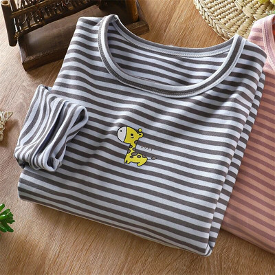 Tricou pentru copii de primăvară, toamnă, cu dungi, cu gât înalt, cu mânecă lungă, tricou, pentru băieți, fete, desene animate, ocazional, tricou pentru copii, pulover