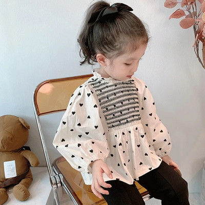 Őszi gyerek ingek új lányok sifon blúz ing hosszú ujjú tavaszi őszi gyerekruhák lányoknak való ingek tipegő blúz