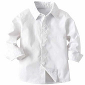 Copii Cămăși albe băieți/fete Copii Topuri băieți fete mâneci lungi îmbrăcăminte nuntă pentru bebeluși Top pentru bebeluși Tricouri Îmbrăcăminte pentru studenți