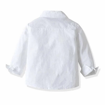 Деца Бели ризи за момчета/момичета Детски горнища Момчета Момичета С дълъг ръкав Бебешко сватбено облекло Бебешко горнище Тениски Ученическо облекло