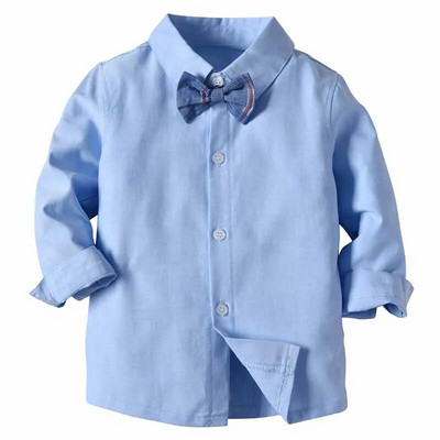 Copii Cămăși albe băieți/fete Copii Topuri băieți fete mâneci lungi îmbrăcăminte nuntă pentru bebeluși Top pentru bebeluși Tricouri Îmbrăcăminte pentru studenți