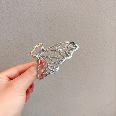 Μόδα Μεταλλικά Νύχια Μαλλιά πεταλούδας με κούφια από κράμα ψευδάργυρου Όμορφες φουρκέτες Χρυσά κλιπ για τα μαλλιά πεταλούδα Γυναικεία αξεσουάρ μαλλιών