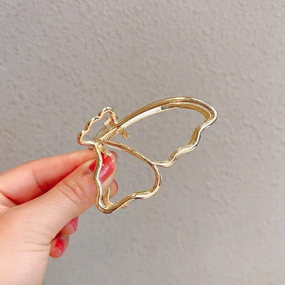 Μόδα Μεταλλικά Νύχια Μαλλιά πεταλούδας με κούφια από κράμα ψευδάργυρου Όμορφες φουρκέτες Χρυσά κλιπ για τα μαλλιά πεταλούδα Γυναικεία αξεσουάρ μαλλιών