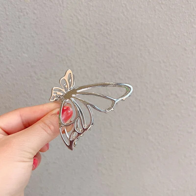 Μόδα Μεταλλικά Νύχια Μαλλιά πεταλούδας με κούφια από κράμα ψευδάργυρου Όμορφες φουρκέτες Χρυσά κλιπ για τα μαλλιά πεταλούδα Γυναικεία αξεσουάρ μαλλιών