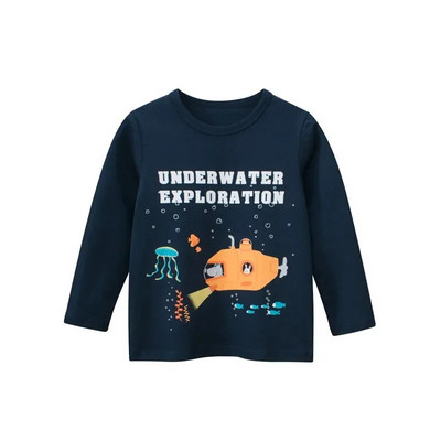 Hanorac de toamnă 2024, băieți, fete, desene animate, astronaut, tricouri, mâneci lungi pentru copii, topuri din bumbac, spațiu pentru copii, haine pentru copii