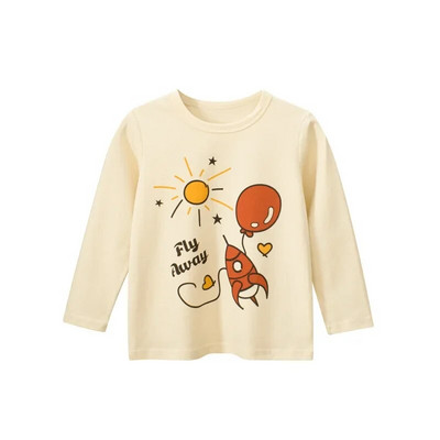 Hanorac de toamnă 2024, băieți, fete, desene animate, astronaut, tricouri, mâneci lungi pentru copii, topuri din bumbac, spațiu pentru copii, haine pentru copii