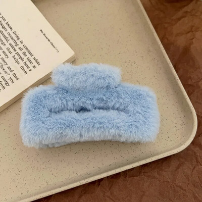 Χειμερινά βελούδινα μαλλιά Claw Κομψές ακρυλικές φουρκέτες Faux Fur Hair Clip Barrette Crab Headwear για γυναίκες Αξεσουάρ μαλλιών για κορίτσια