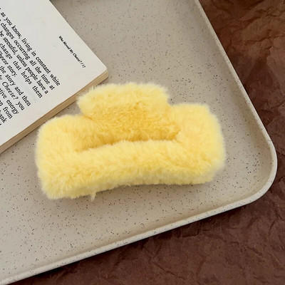 Χειμερινά βελούδινα μαλλιά Claw Κομψές ακρυλικές φουρκέτες Faux Fur Hair Clip Barrette Crab Headwear για γυναίκες Αξεσουάρ μαλλιών για κορίτσια