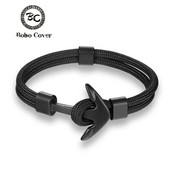 Brățări cu ancora neagră țesute cu mai multe straturi de modă pentru bărbați Brățară cu ancora Hope Pulsera bleumarin Brățări din piele de supraviețuire cu noroc de mână
