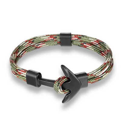 Brățări cu ancora neagră țesute cu mai multe straturi de modă pentru bărbați Brățară cu ancora Hope Pulsera bleumarin Brățări din piele de supraviețuire cu noroc de mână