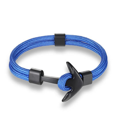 Brățări cu ancora neagră țesute cu mai multe straturi de modă pentru bărbați Brățară cu ancora Hope Pulsera bleumarin Brățări din piele de supraviețuire cu noroc de mână