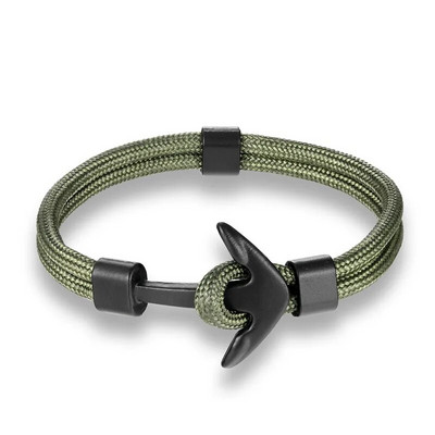 Brățări cu ancora neagră țesute cu mai multe straturi de modă pentru bărbați Brățară cu ancora Hope Pulsera bleumarin Brățări din piele de supraviețuire cu noroc de mână