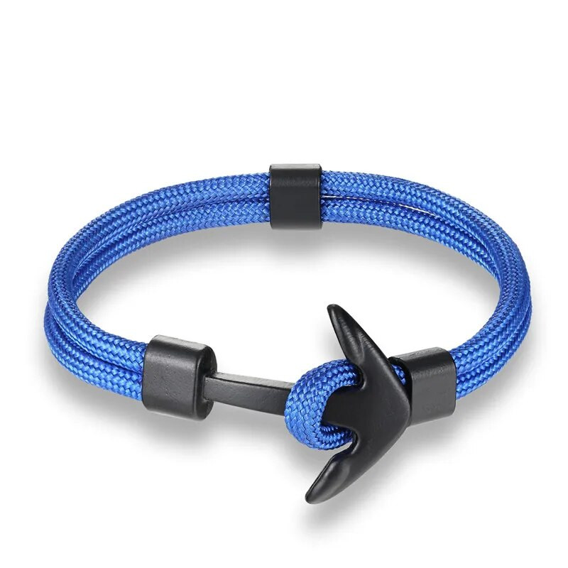 Brățări cu ancora neagră țesute cu mai multe straturi de modă pentru bărbați Brățară cu ancora Hope Pulsera bleumarin Brățări din piele de supraviețuire cu noroc de mână