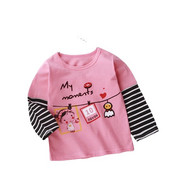 Haine pentru fetiță Tricou Toamnă Bebeluș Tricou cu mânecă lungă Topuri Moale 1-6 ani Copii Băieți Casual Cămașă drăguță cu fundul ținute din bumbac