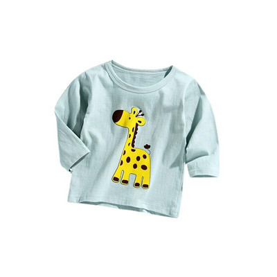 Haine pentru fetiță Tricou Toamnă Bebeluș Tricou cu mânecă lungă Topuri Moale 1-6 ani Copii Băieți Casual Cămașă drăguță cu fundul ținute din bumbac