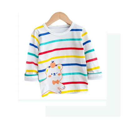 Haine pentru fetiță Tricou Toamnă Bebeluș Tricou cu mânecă lungă Topuri Moale 1-6 ani Copii Băieți Casual Cămașă drăguță cu fundul ținute din bumbac