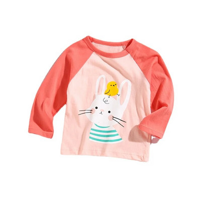 Haine pentru fetiță Tricou Toamnă Bebeluș Tricou cu mânecă lungă Topuri Moale 1-6 ani Copii Băieți Casual Cămașă drăguță cu fundul ținute din bumbac