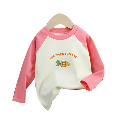 Haine pentru fetiță Tricou Toamnă Bebeluș Tricou cu mânecă lungă Topuri Moale 1-6 ani Copii Băieți Casual Cămașă drăguță cu fundul ținute din bumbac