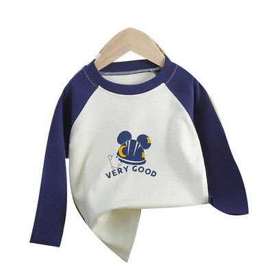 Haine pentru fetiță Tricou Toamnă Bebeluș Tricou cu mânecă lungă Topuri Moale 1-6 ani Copii Băieți Casual Cămașă drăguță cu fundul ținute din bumbac