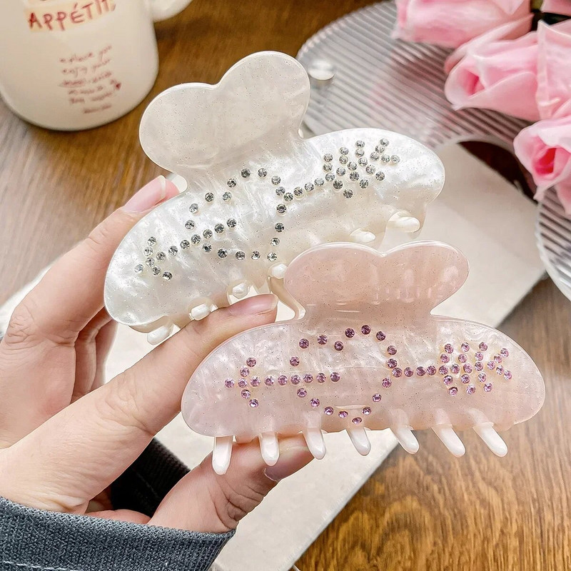 YHJ akrüülist valentini kivist südamest juukseküüned haaratsid Uue disainiga haikrabid juukseküüsklambrid juuste aksessuaarid naistele