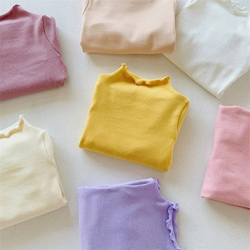 Βρεφικά μακρυμάνικα μπλουζάκια Παιδικά μπλουζάκια με μασίφ μπλουζάκια νήπιο βαμβακερό πουλόβερ 2024 Άνοιξη Φθινόπωρο Παιδικά Ρούχα Κορεατικού στιλ