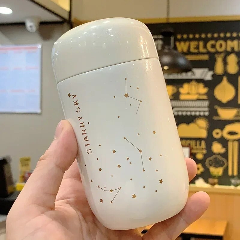 Termoso butelis Starry Sky Mini mažos talpos nepralaidus kavos puodelis 304 nerūdijančio plieno vakuuminė kolba 200 ml termo butelis