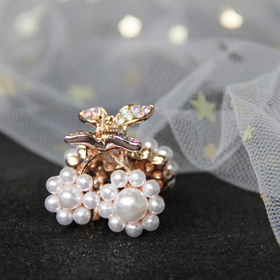 Mini Pearl Hair Claw Női Lányoknak Retro Strasszkő Virág Rák Karom Clip kis hajtűk Haj Rák Lány Haj Kiegészítők