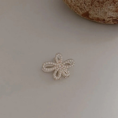 Mini Pearl Hair Claw Női Lányoknak Retro Strasszkő Virág Rák Karom Clip kis hajtűk Haj Rák Lány Haj Kiegészítők