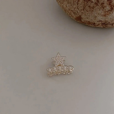 Mini Pearl Hair Claw Női Lányoknak Retro Strasszkő Virág Rák Karom Clip kis hajtűk Haj Rák Lány Haj Kiegészítők