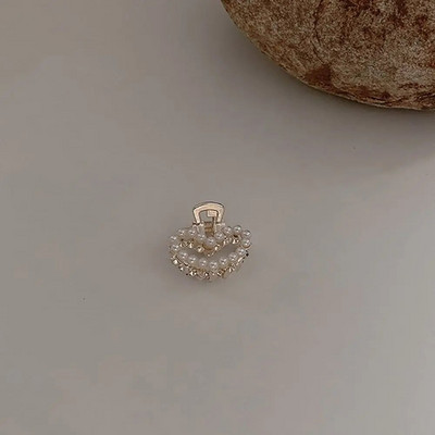 Mini Pearl Hair Claw Női Lányoknak Retro Strasszkő Virág Rák Karom Clip kis hajtűk Haj Rák Lány Haj Kiegészítők