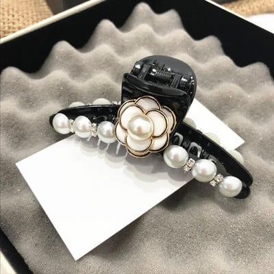 Elegáns kamélia gyöngy hajkarmok kapcsok hajfogantyúk nőknek 2021 rózsavirág strasszos akril hajkiegészítők bilincsek nagykereskedelme