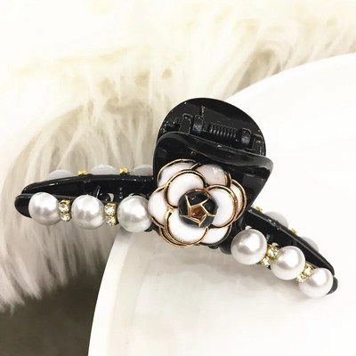 Elegáns kamélia gyöngy hajkarmok kapcsok hajfogantyúk nőknek 2021 rózsavirág strasszos akril hajkiegészítők bilincsek nagykereskedelme