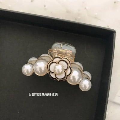 Elegáns kamélia gyöngy hajkarmok kapcsok hajfogantyúk nőknek 2021 rózsavirág strasszos akril hajkiegészítők bilincsek nagykereskedelme