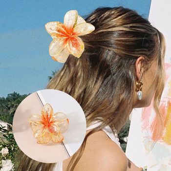 4*4 см. Щипки за цветя за коса Hawaiian Plumeria Плажни цветя Шноли с нокти Аксесоари Шноли за деца Цветни дамски парчета Изкуствени