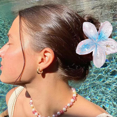 4*4 cm plaukų gėlės segtukai Hawaiian Plumeria Beach Gėlės Claw Barrettes Aksesuarai Barrette Vaikams Spalvingi Moteriški Priedai Dirbtinis