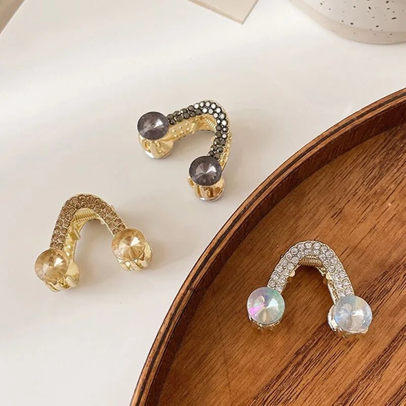 Strasszkő Mini Hajkörm Retro Gyémánt Virág Női Lányok Rák Claw Clip kis hajtűk Hajrákok Lányok Haj kiegészítők