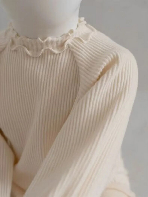 2024 de primăvară pentru copil mic, cu volan, cămașă cu mânecă lungă cu fundul băiat, fată, tricou cu nervuri uni pentru bebeluși, topuri casual din bumbac