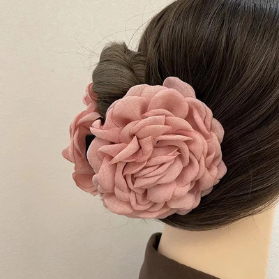 Νέα προσομοίωση Rose Flower Hair Claw Ladies Hair Clip Claw Clamp Claw Bride Wedding Beach Party Αξεσουάρ μαλλιών για γυναίκες