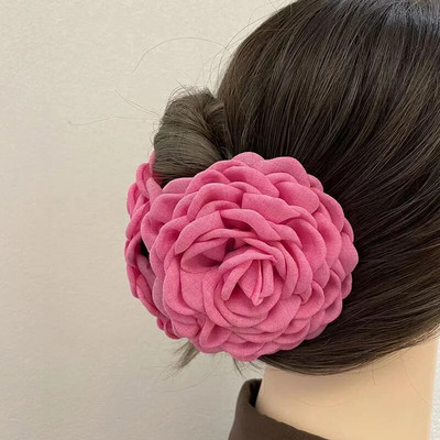 Νέα προσομοίωση Rose Flower Hair Claw Ladies Hair Clip Claw Clamp Claw Bride Wedding Beach Party Αξεσουάρ μαλλιών για γυναίκες