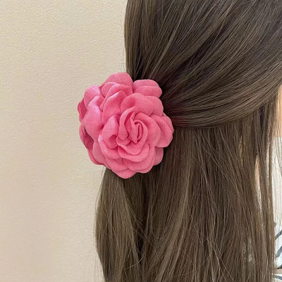 Νέα προσομοίωση Rose Flower Hair Claw Ladies Hair Clip Claw Clamp Claw Bride Wedding Beach Party Αξεσουάρ μαλλιών για γυναίκες