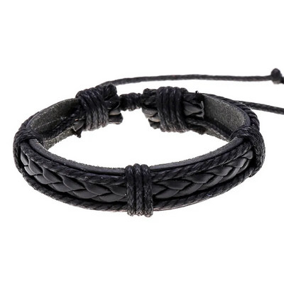 Modyle 4 bucăți/set brățări din piele împletite pentru bărbați punk vintage cu farmec cu flori Brățară frânghie bijuterii cadouri