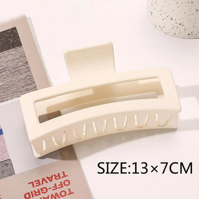 Ingyenes kiszállítás Nagyméretű rák hajcsatok női cápa kapcsok matt téglalap alakú geometrikus hajkapcsok 13 cm nagy barrettes fejfedők
